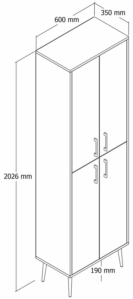 Dulap cu rafturi Betina A (Alb + Auriu). 1088326