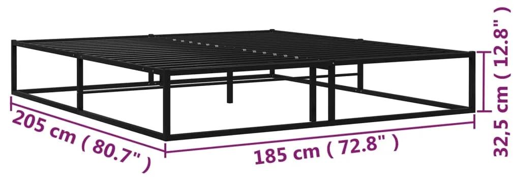 Cadru de pat, negru, 180 x 200 cm, metal 180 x 200 cm
