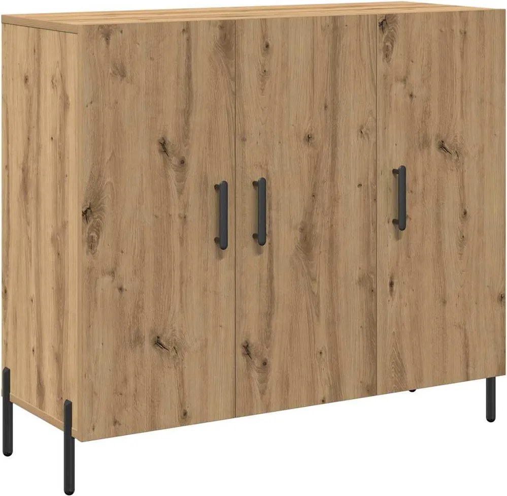 vidaXL Bufet Stejar Artizanal 90 x 34 x 80 cm Lemn compozit