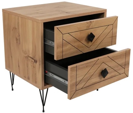 Noptieră LUNA 55x50 cm maro/neagră