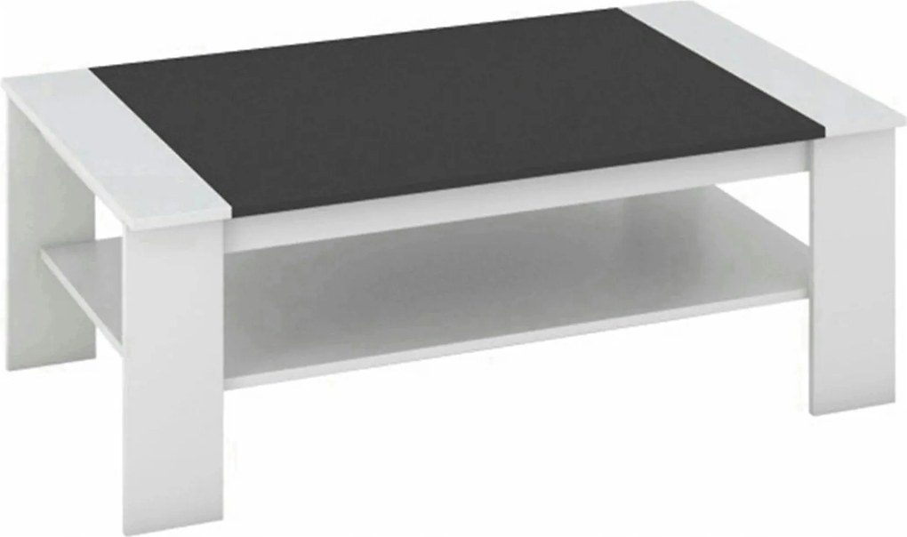 Masuta de cafea BAKER, alb/negru, PAL melaminat/canturi/ABS, 120x71x44