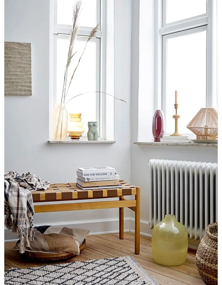 Sfeșnic din metal Bloomingville Indica, înălțime 26 cm, galben