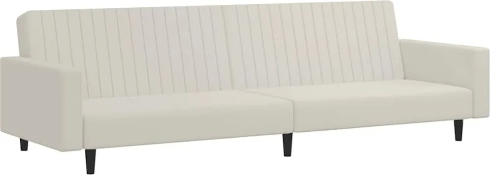 vidaXL Canapea extensibilă cu 2 locuri, crem, catifea