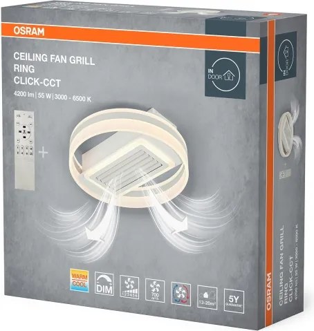 Osram - Plafonieră cu ventilator LED dimmabilă LED/55W/230V alb+telecomandă