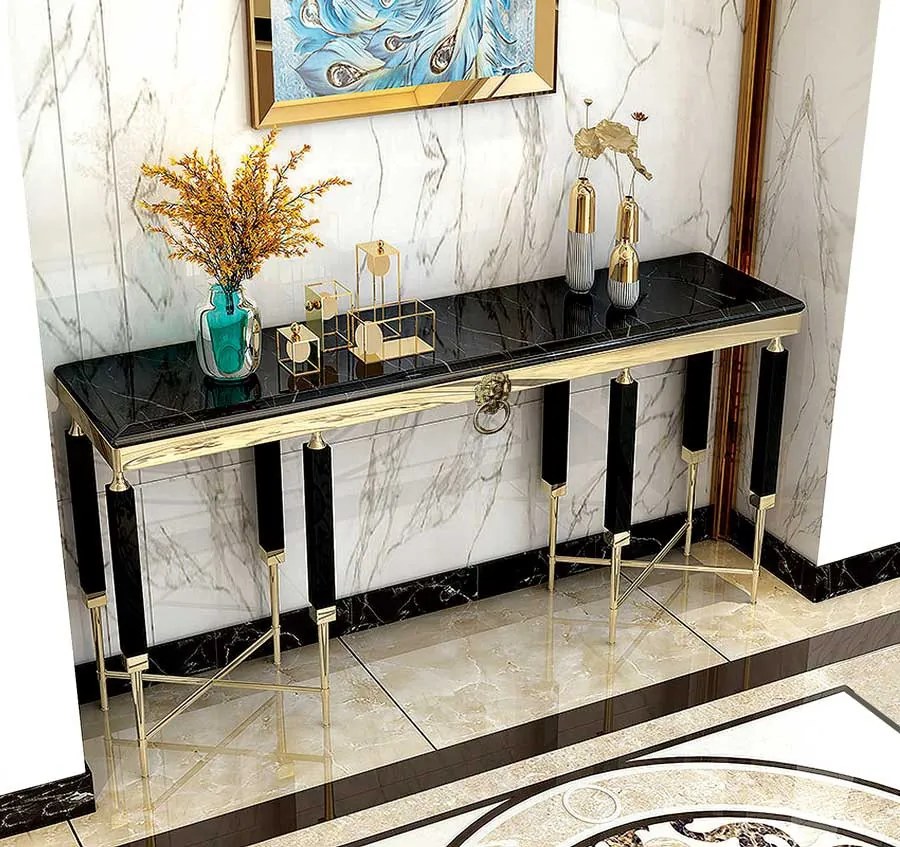 Consola Monaco negru/gold – H85 cm
