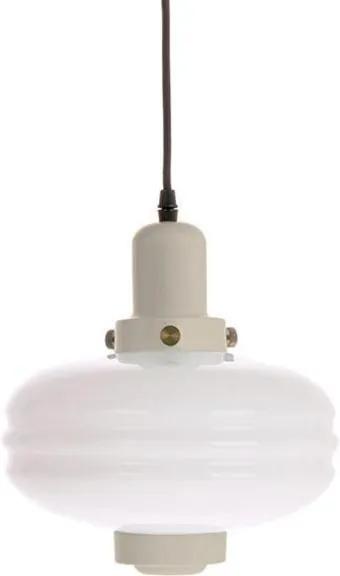 Lampa Suspendata din Sticla Alba cu Accente Negre sau Gri M - Sticla Gri Diametru (24x24x25 cm)