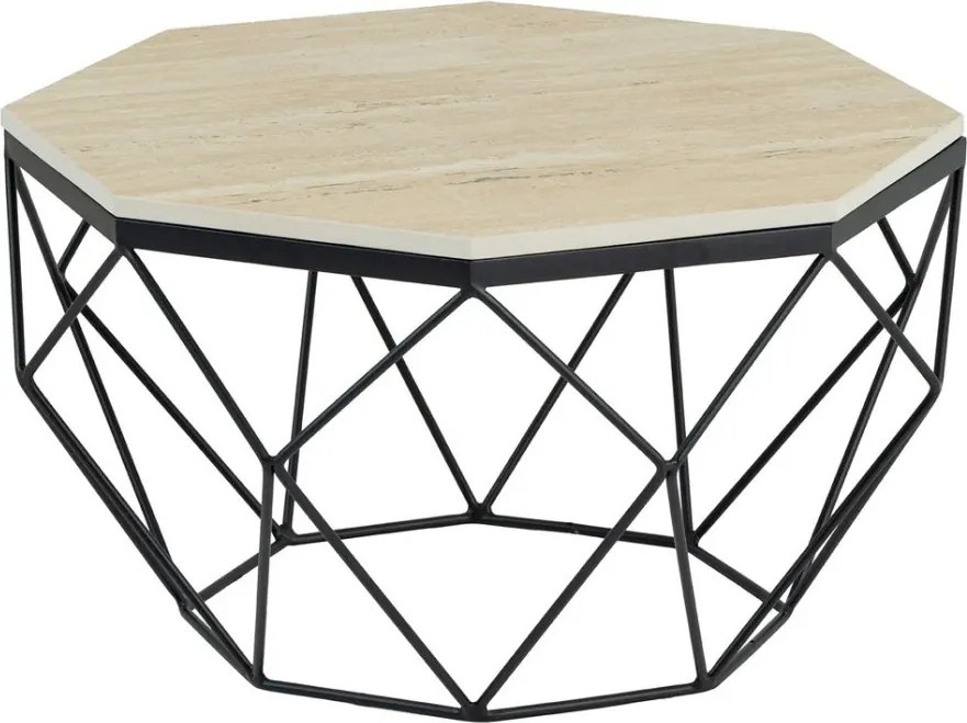 Masuta de cafea rotunda, Travertin, Bej, DIAMOND 70cm