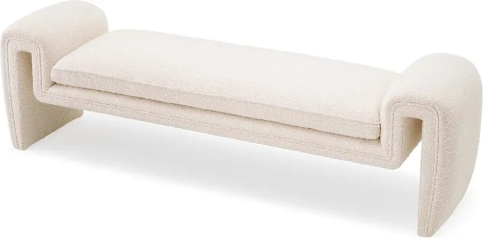 Bancheta design LUX stil contemporan Tondo L Boucle cream