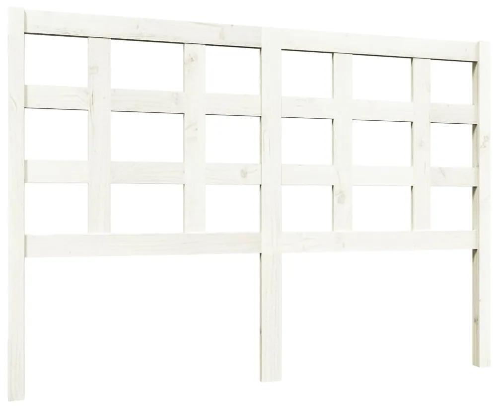 817886 vidaXL Tăblie de pat, alb, 140,5x4x100 cm, lemn masiv de pin