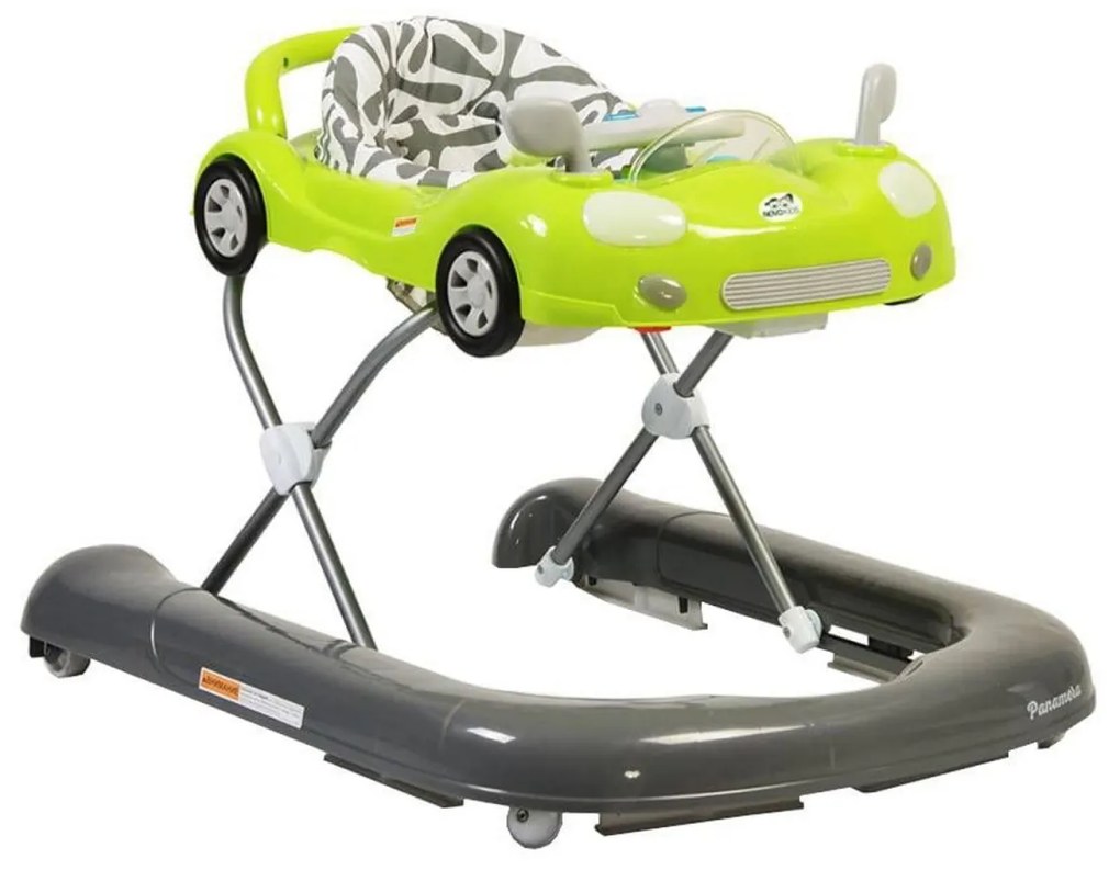 Premergator Reglabil in 3 Trepte NOVOKIDS™ Super Car , roti silentioase, Masinuta, Pliabil, 8 Roti, Cu Melodii si lumini, Cu Volan, Verde