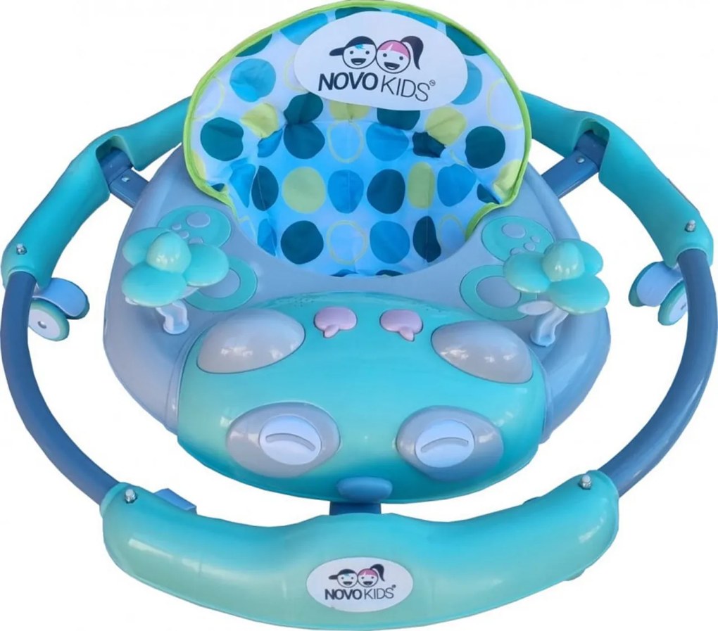 Premergator reglabil in 6 trepte de inaltime NOVOKIDS™ Baby Panda Walker, Cu melodii, Pliabil, Max 20 kg, Roti silentioase, Model Ursulet Panda,
