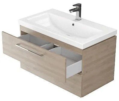 Cersanit S801-148-DSM - Mobilier de baie suspendat LARA 60 cm cu lavoar, nuc
