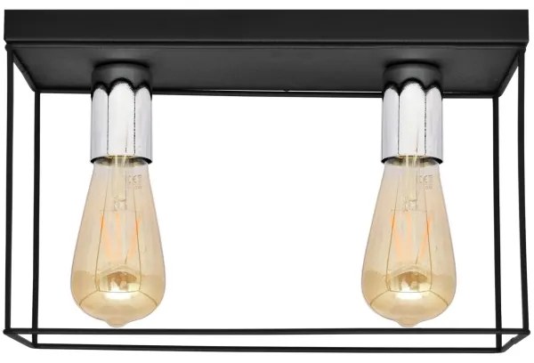 Plafonieră FINN 2xE27/15W/230V negru/crom
