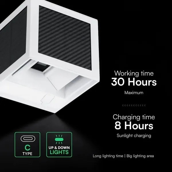 Lampă de perete solară cu LED și senzor 9W/3,7V 3000/4000/6000K IP65 2600 mAh albă