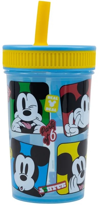 Disney Mickey Fun-Tastic ceașcă cu paie de silicon 420 ml