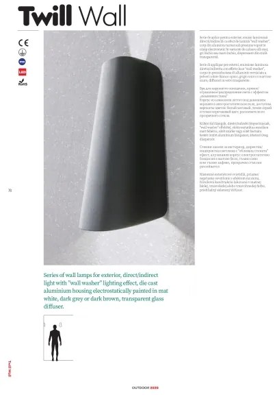 Redo 9536 - Aplica de exterior TWILL LED/11W/230V IP65