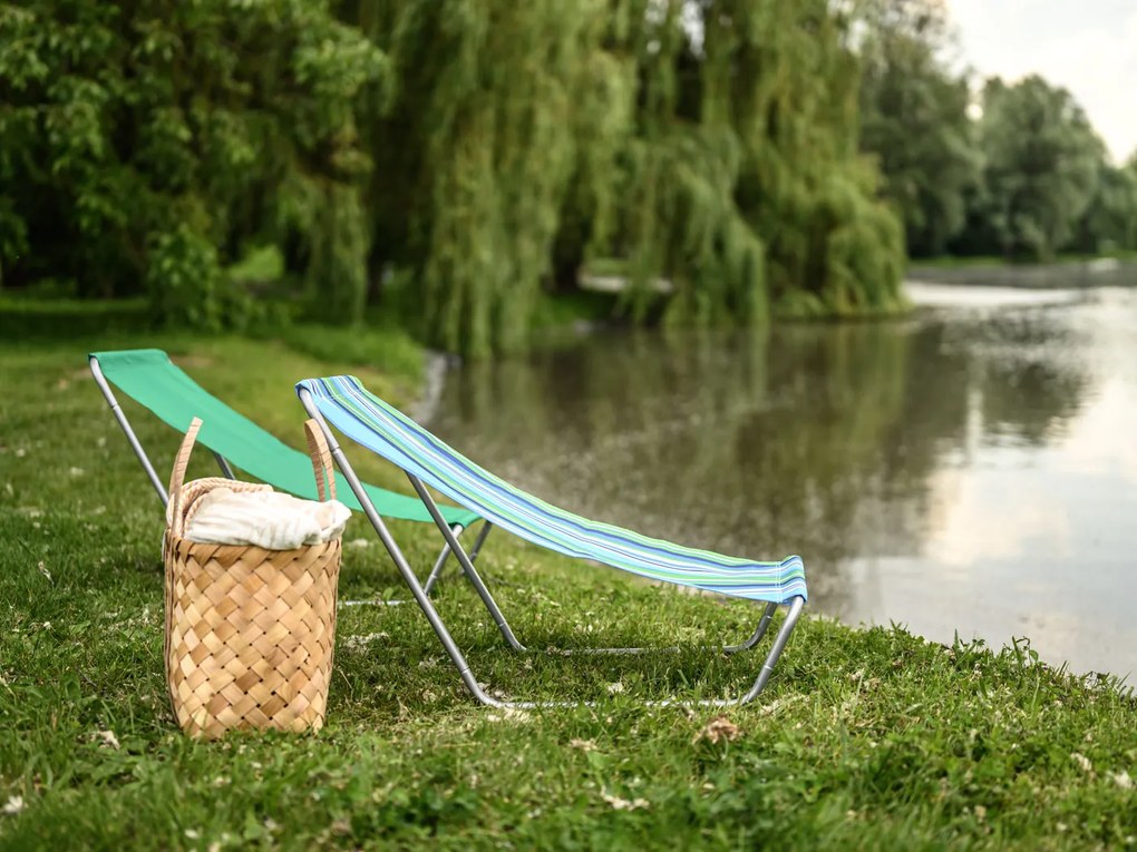 Sezlong pliabil de plaja SAND, verde