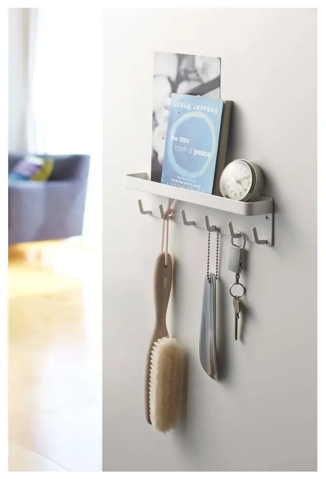 Cuier pentru chei cu raft YAMAZAKI Smart, alb