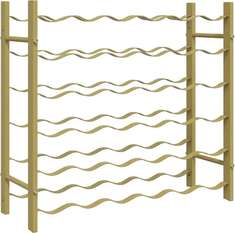 vidaXL Suport sticle de vin pentru 36 sticle, auriu,metal