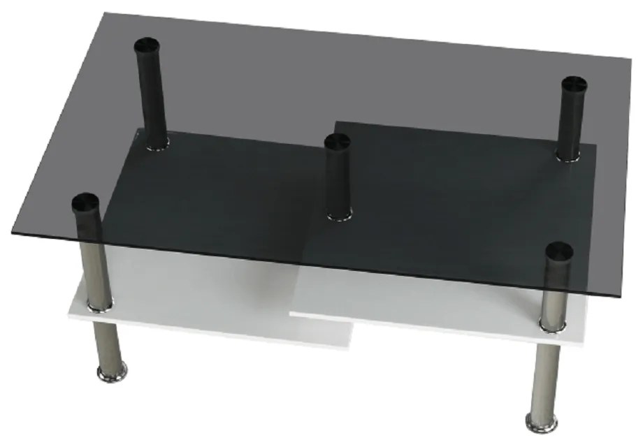 Masuta cafea, alb extra luciu ridicat HG/ sticla, SVEN