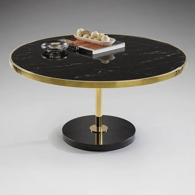 Masuta de cafea design modern Dekala D90 negru/auriu