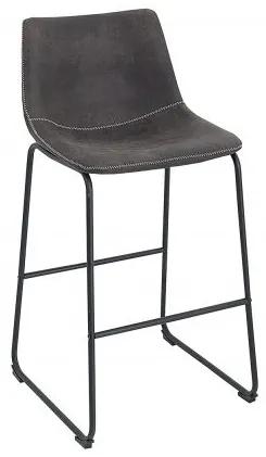 Set 2 scaune de bar cu tapiterie din microfibra Django gri vintage A-38110 VC