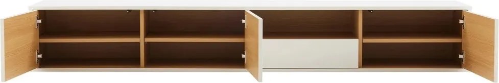 Comoda TV suspendata LOFT 200cm alb/ natur
