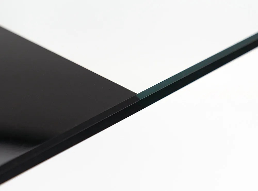 Masă de dining pătrată Riona 120 cm din sticlă neagră