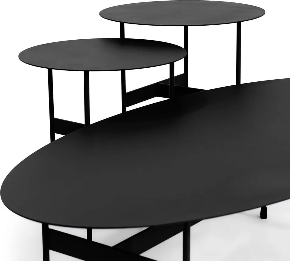 Măsuță de cafea neagră din metal 39x120 cm Mira – Spinder Design