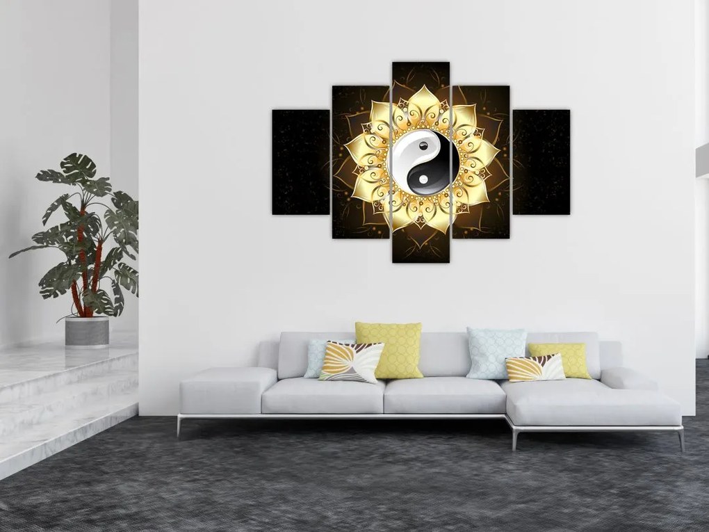 Tablou - Yin-Yan de aur (150x105 cm)