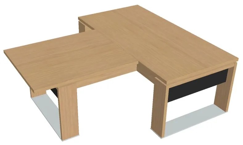 Masă Verno+ S 200 x 220 cm, cu extensie, stejar deschis / negru
