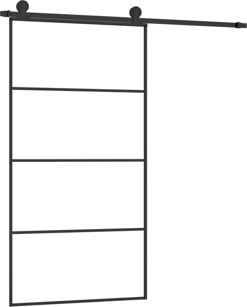 vidaXL Ușă glisantă cu set feronerie 102,5x205 cm sticlă ESG/aluminiu