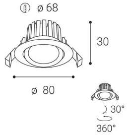 Corp de iluminat LED încastrat de exterior MAX LED/8W/230V IP65 LED2