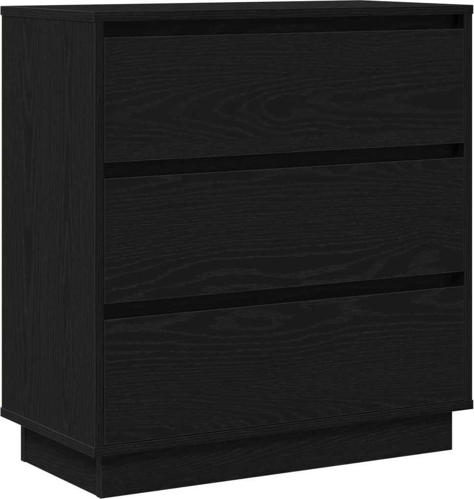 vidaXL Dulap de noapte Stejar Negru 71 x 34,5 x 75 cm Lemn compozit