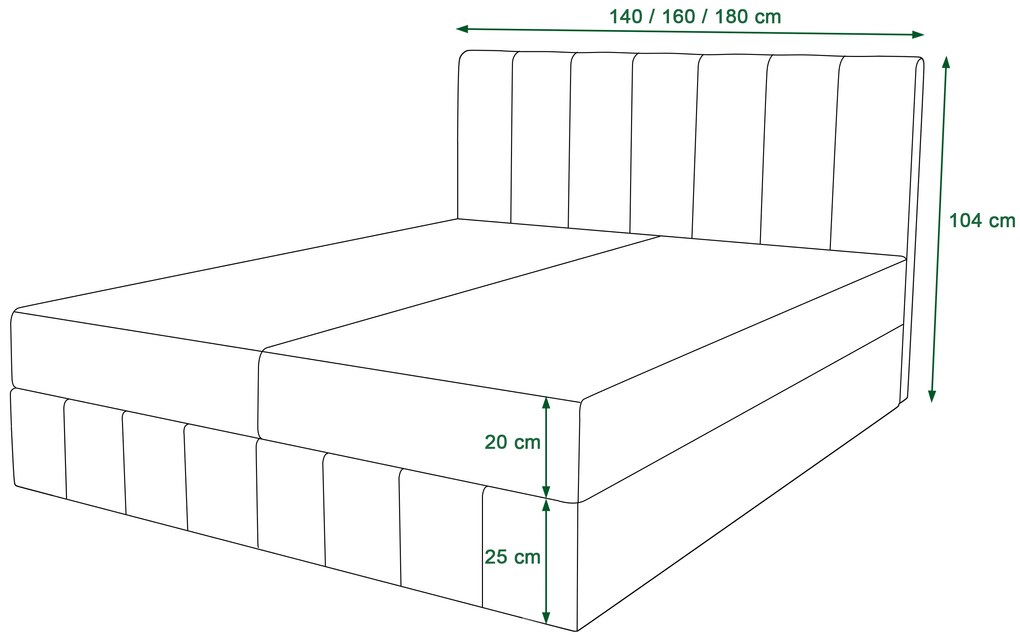Pat matrimonial Boxspring 160 cm Barack (bej) ( cu saltea și sp. depozitare). 1046386