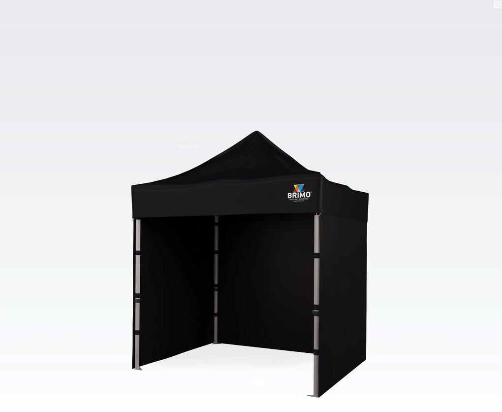 Soluție exclusivă pentru marketingul dumneavoastră: Cort tip foarfecă 2x2 m – Fără efort, cu impact maxim! - cu 3 pereți - Negru