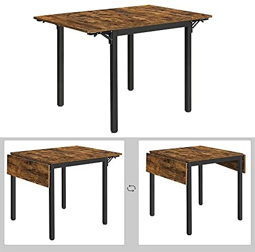 Masa Dining extensibila, Vasagle, Negru , 120x78x75 cm