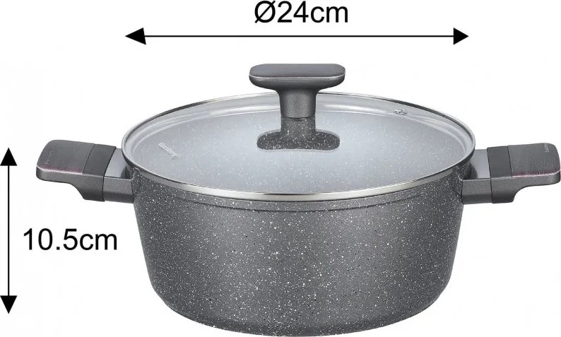 Se oale si tigai Klausberg KB 7832, 12 piese, Acoperire marmura, Inductie, Gri