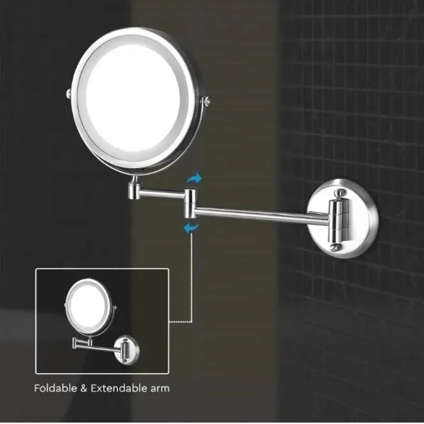 Oglindă LED cosmetică de perete LED/3W/6V IP44