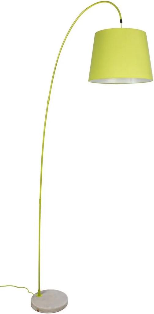 Lampadar fier cu abajur textil verde Parabola 80 cm x 38 cm x 200 h