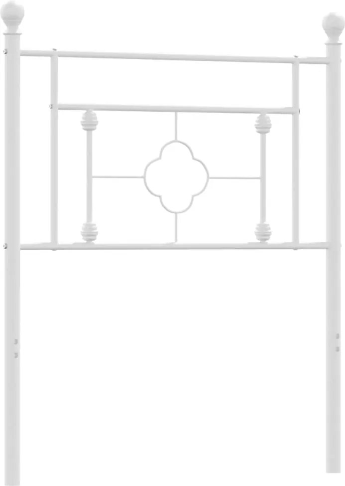 vidaXL Tăblie de pat de schimb metalică, alb, 75 cm