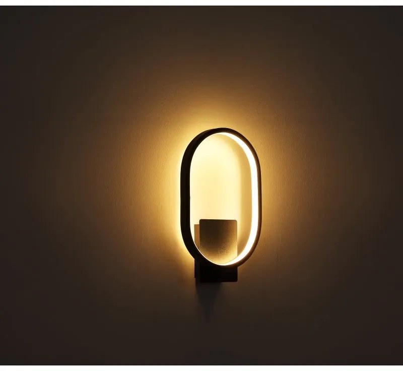 Aplica LED pentru iluminat exterior IP44 Naggy negru H-32cm