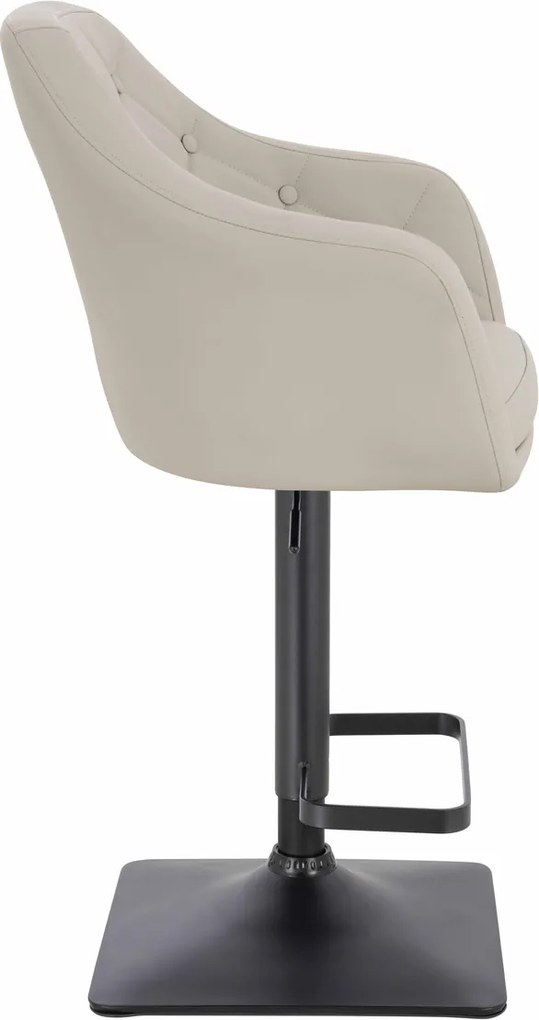 HR831KW Scaun Ecru Piele Ecologica Premium Soft cu Bază Neagră