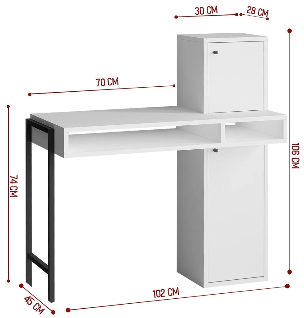 Masă PC Lord (Alb + Negru). 1088430