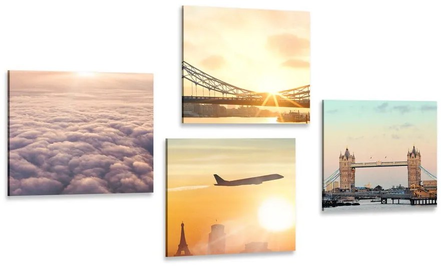 Set tablouri Londra cu răsărit de soare