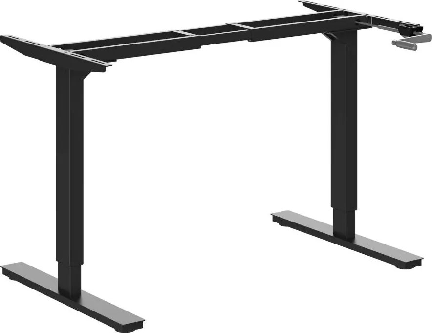 Cadru birou reglabil manual, control cu manivelă, 80 kg - Alb