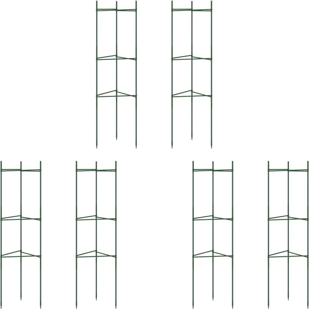 vidaXL Suport pentru roșii, 6 buc., 116 cm, oțel și PP
