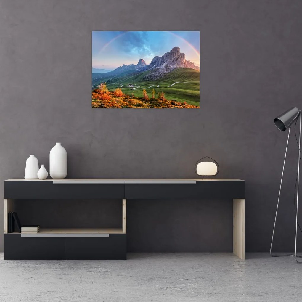 Tablou cu curcupeu deasupra stâncilor (70x50 cm)