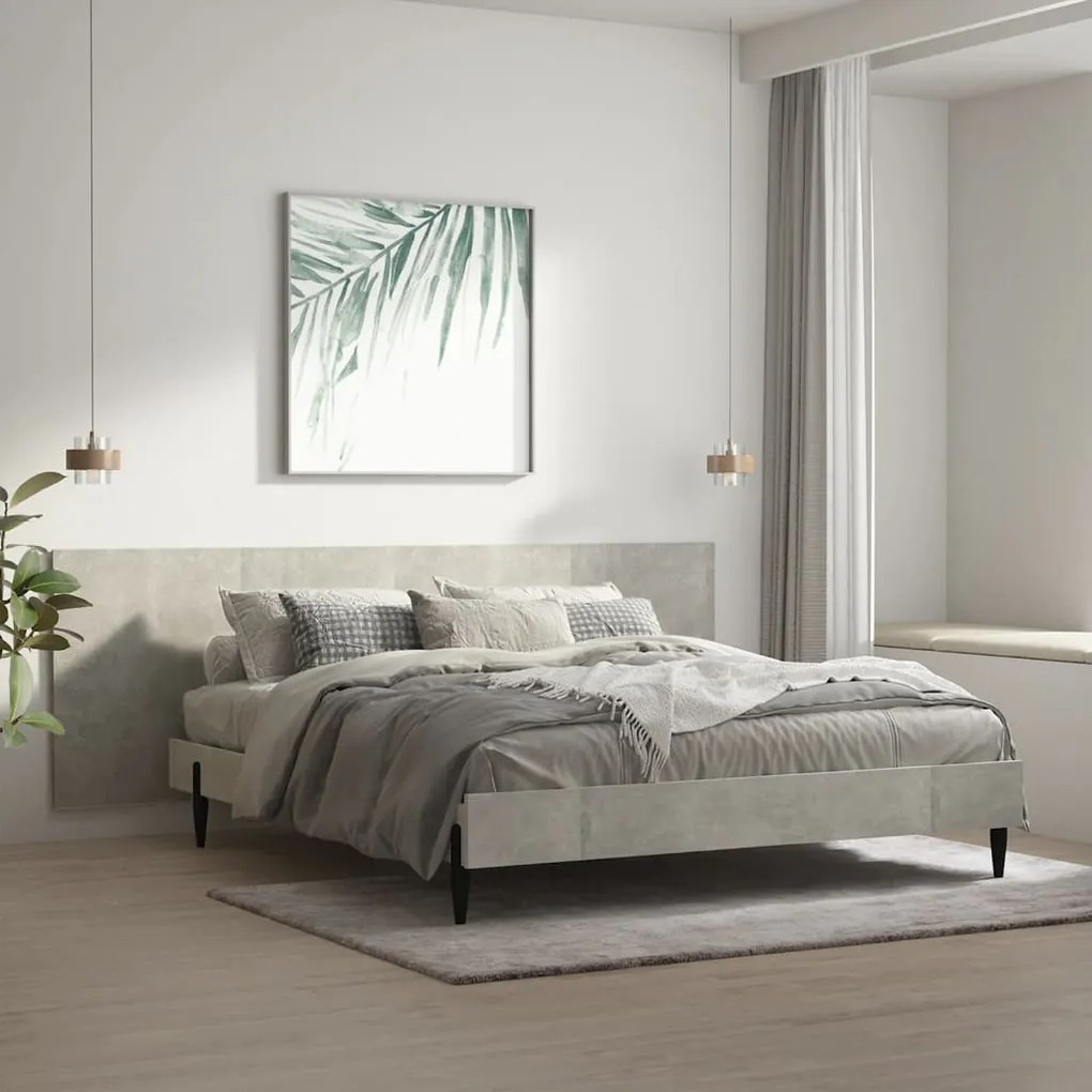 vidaXL Tăblie de pat/ perete, gri beton, 240x1,5x80 cm, lemn prelucrat