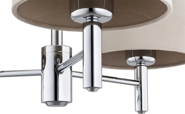 Brilagi - Lustră cu tijă MONTE 3xE27/60W/230V bej/crom lucios